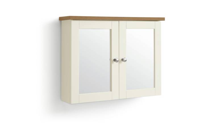 Argos Home Livingston Double Mirrored Wall Cabinet - Cream