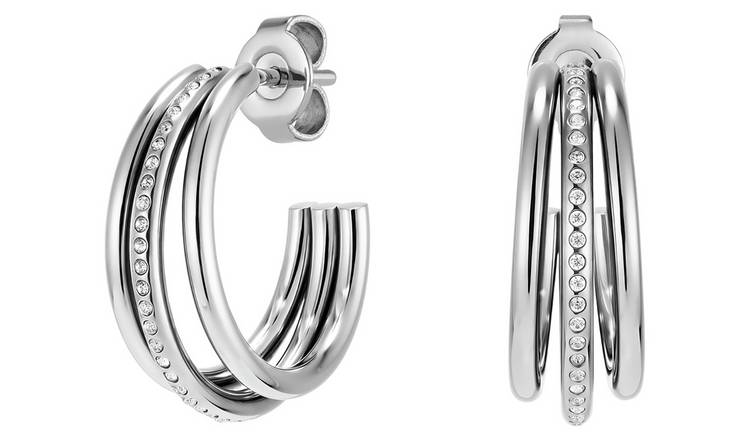 Olivia Burton Stainless Steel Claw Hoop Earrings