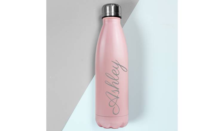 Personalised Message Pink Insulated Water Bottle - 500ml