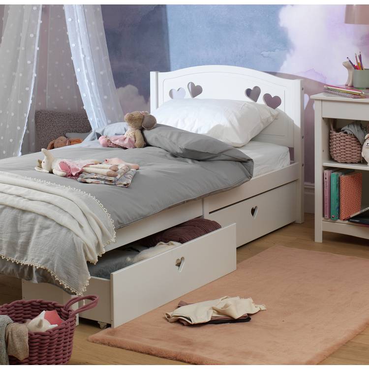 Argos Home Mia Single Bed Frame with 2 Drawers - White 0