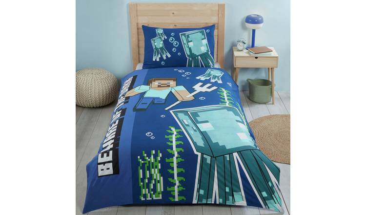 Minecraft Glow in the Dark Kids Bedding Set - Single