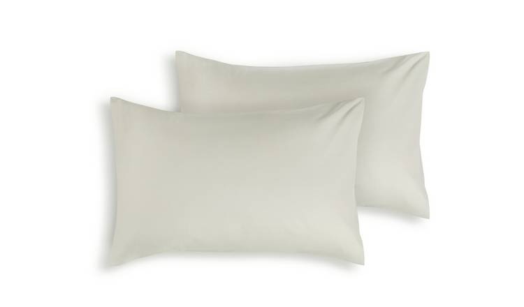 Buy Habitat Plant Dye Cotton Plain Cream Pillowcase Pair | Pillowcases ...