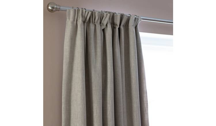 Habitat Linen Look Blackout Pencil Pleat Curtains - Oatmeal