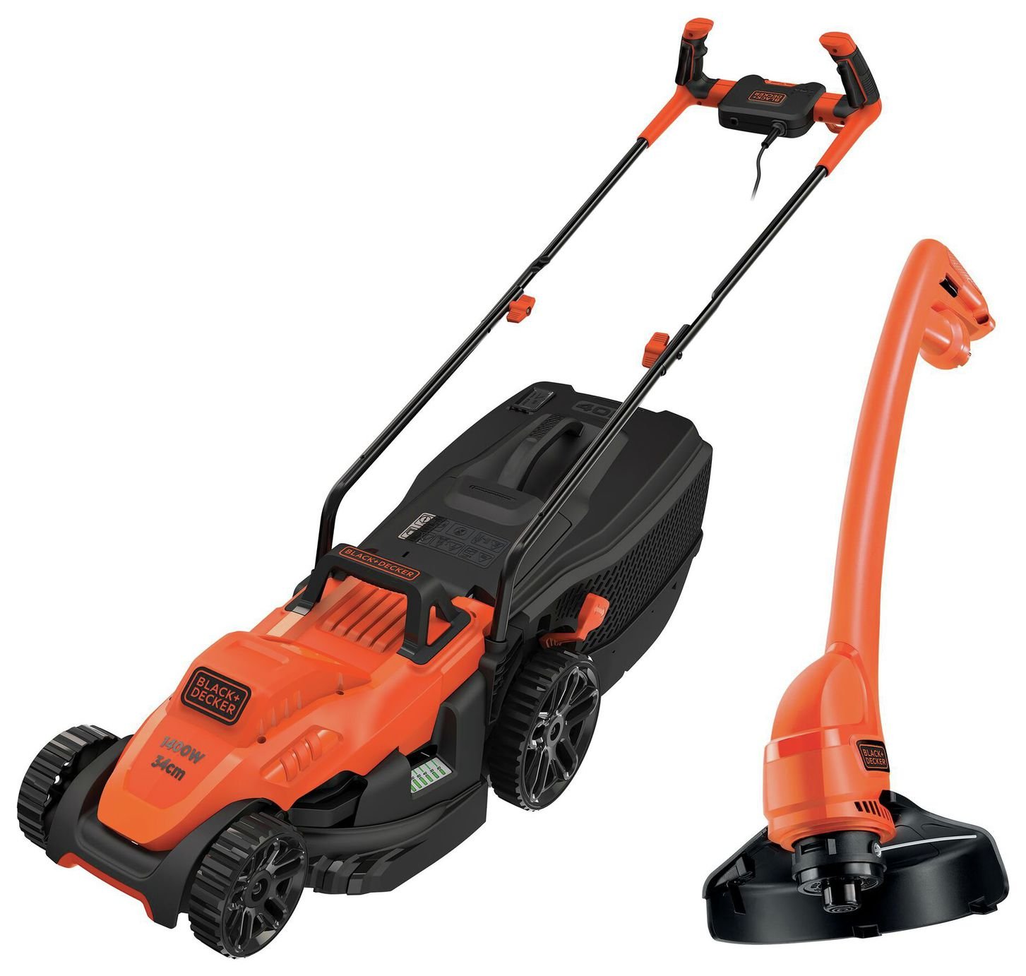 Black   Decker 34cm Corded Rotary Lawnmower - 1400W