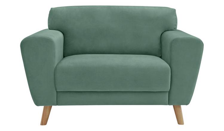Buy Habitat Snuggle Velvet Armchair - Blue | Armchairs and chairs | Argos