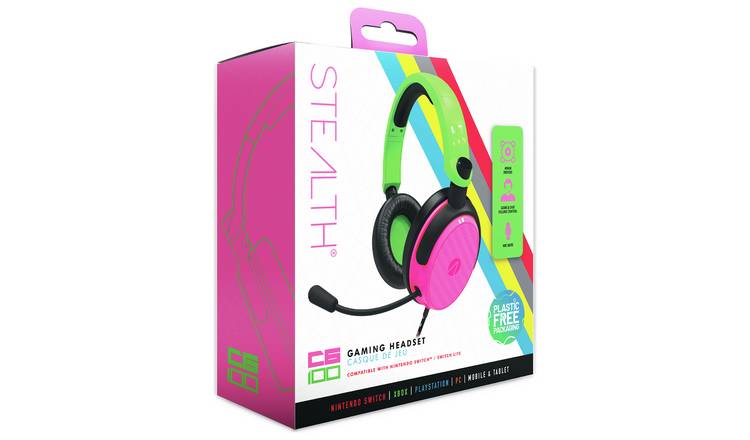 Buy STEALTH C6-100 Gaming Switch Gaming | Headset Argos - Green/Pink headsets PS, Xbox, 