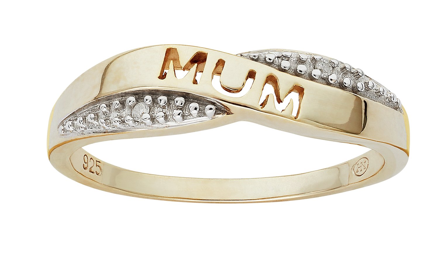 Moon & Back 9ct Gold Plated Diamond Accent Mum Ring Review
