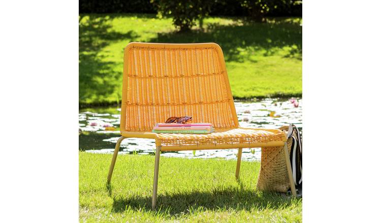 Habitat Sona Rattan Effect Garden Chair - Yellow