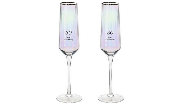 Amore by Juliana Set of 2 30th Anniversary Flute Glasses