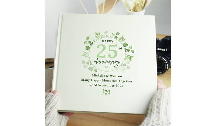 Personalised Message Botanical Anniversary Photo Album