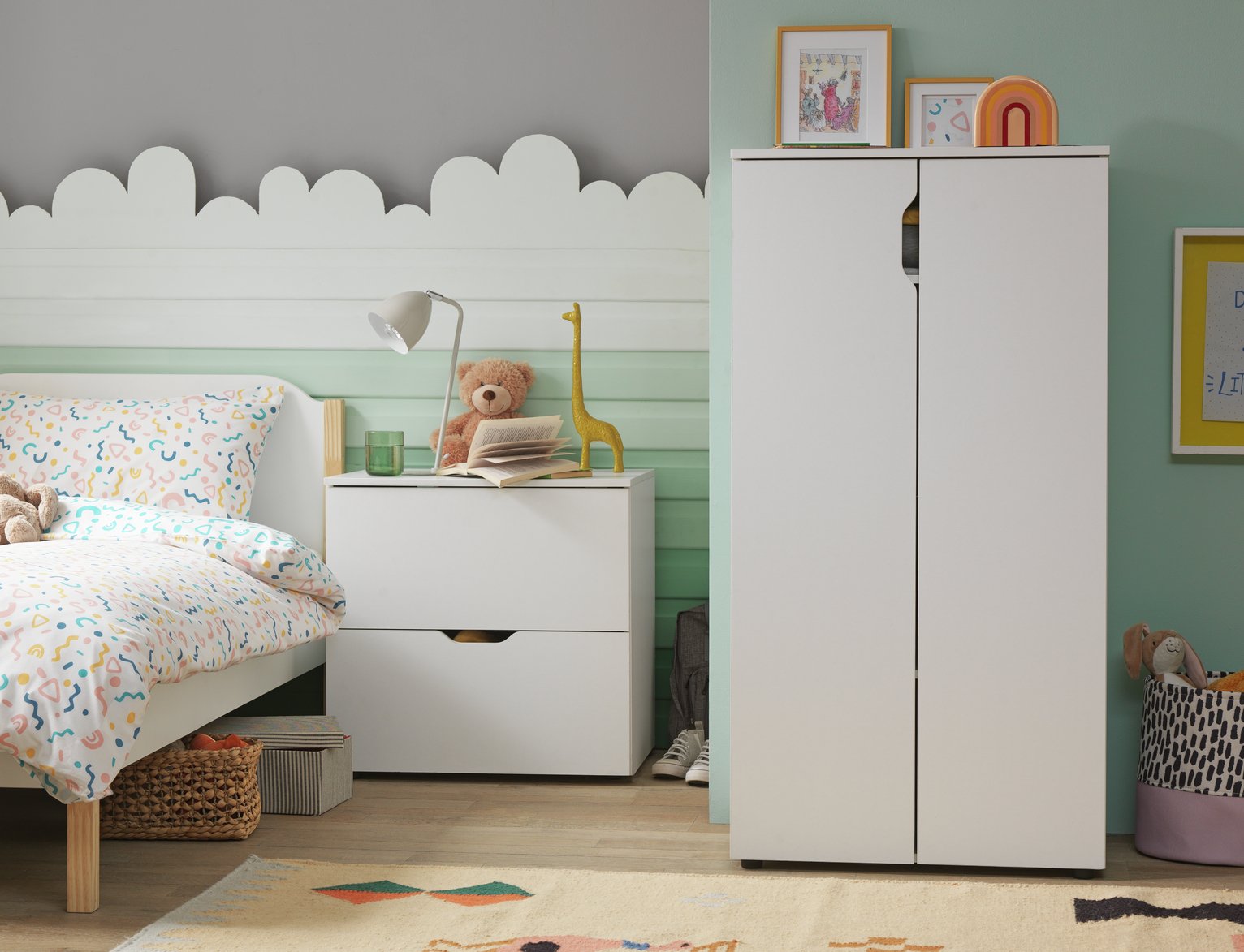 Habitat Kids Pod 2 Piece 2 Door Wardrobe Set - White