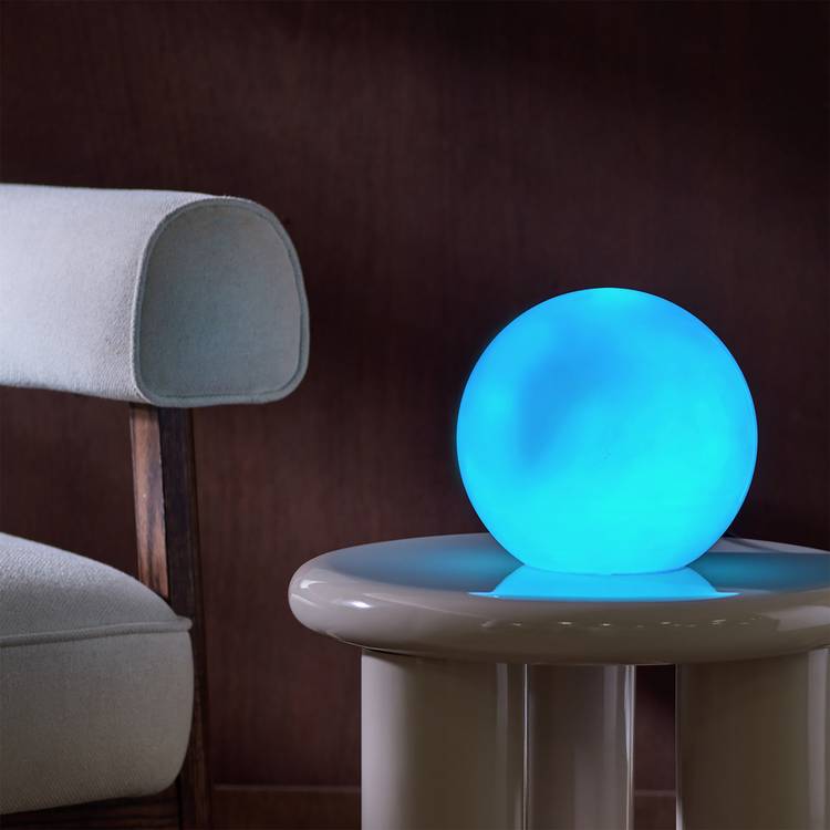 Habitat Caliban Globe Glass Table Lamp - Blue 0