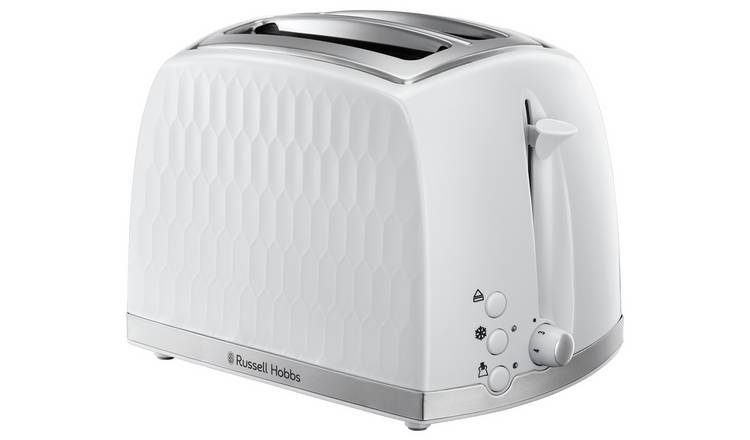 Russell Hobbs Honeycomb 2 Slice White Plastic Toaster 26060