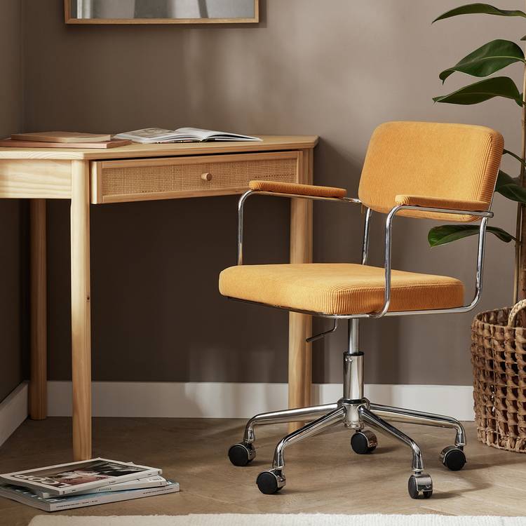 Habitat Ezra Fabric Office Chair - Yellow 0