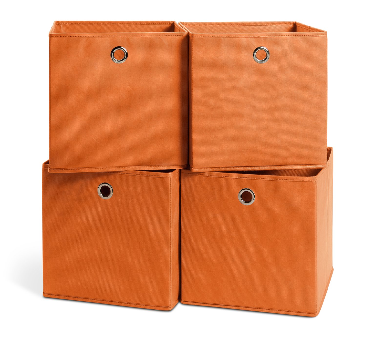 Argos Home Set of 4 Squares Boxes - Orange