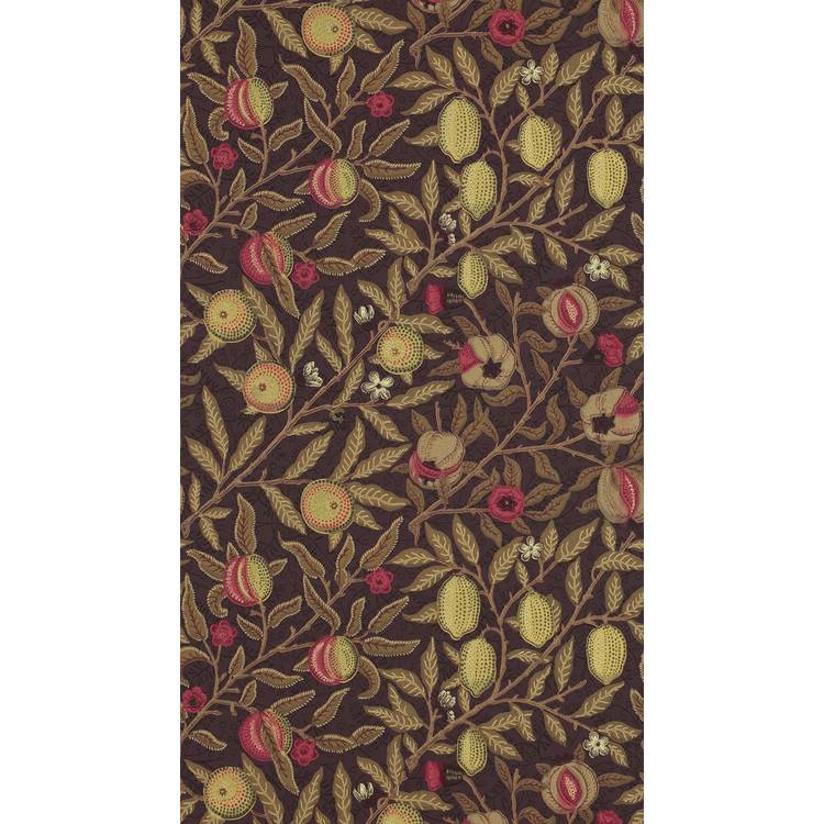 Morris & Co. Pomegranate Brown Floral Wallpaper 0