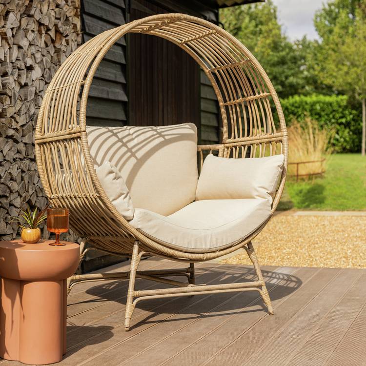 Habitat Selene Rattan Effect Garden Egg Chair - Natural 0