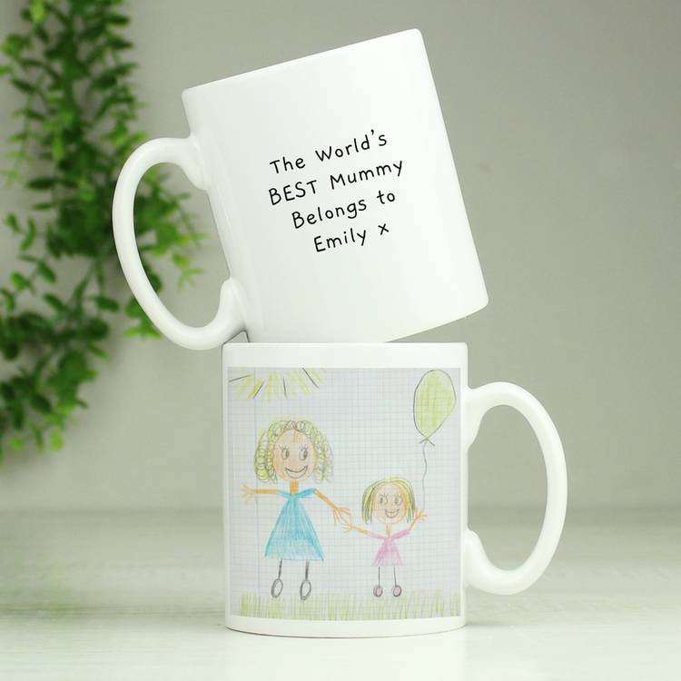 Personalised Message Childrens Drawing Photo Mug 0