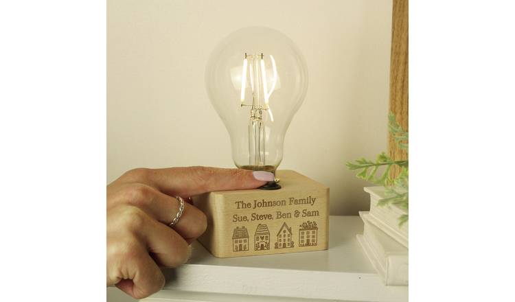 Personalised Message Home Wooden Light Bulb