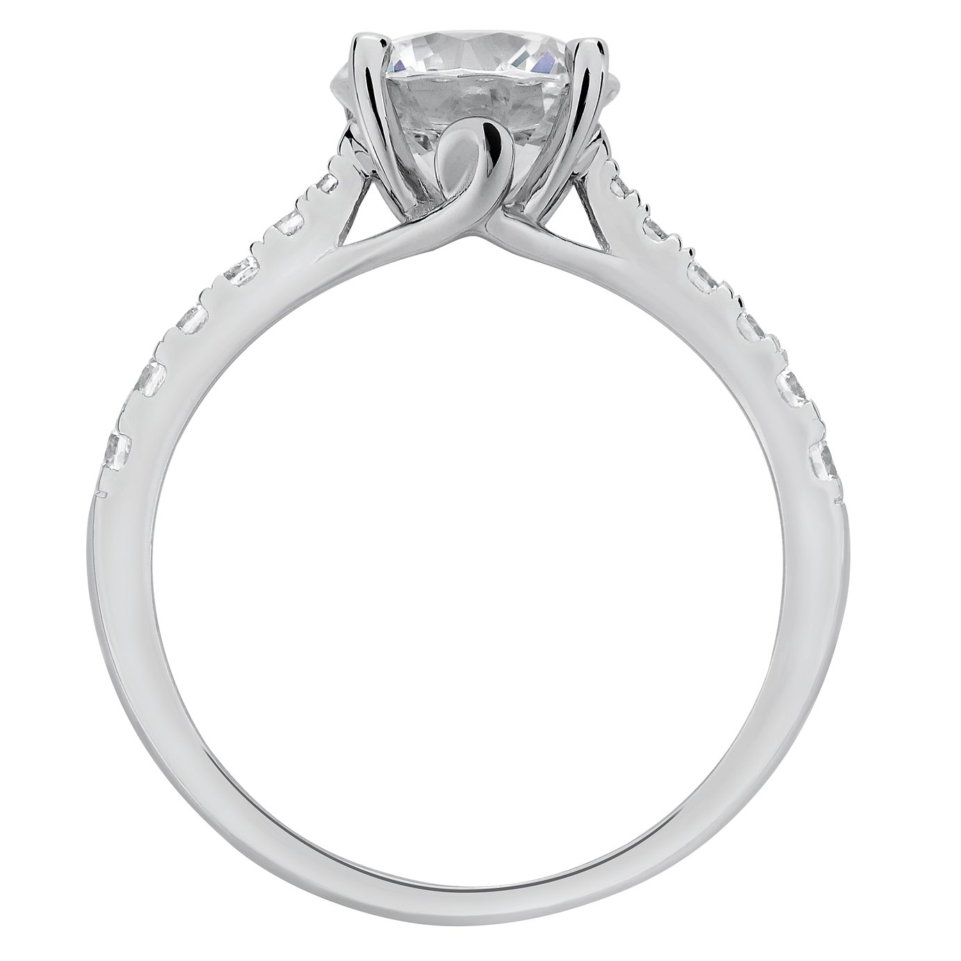 Revere Sterling Silver Round Cubic Zirconia Shoulder Ring -T Review