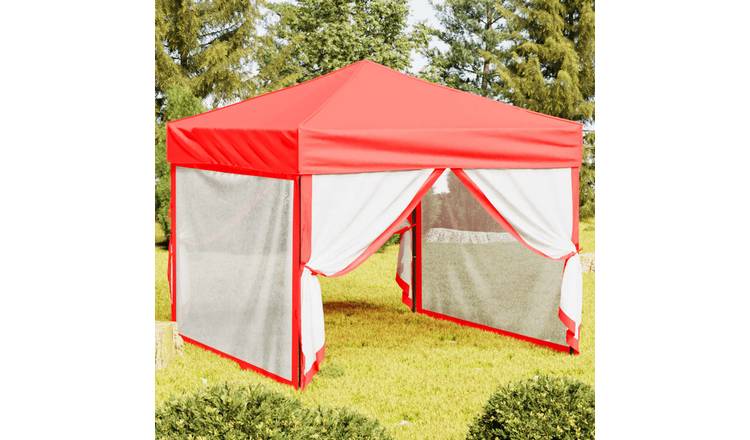 Walplus 3 x 3 m Folding Party Tent with Sidewalls - Red