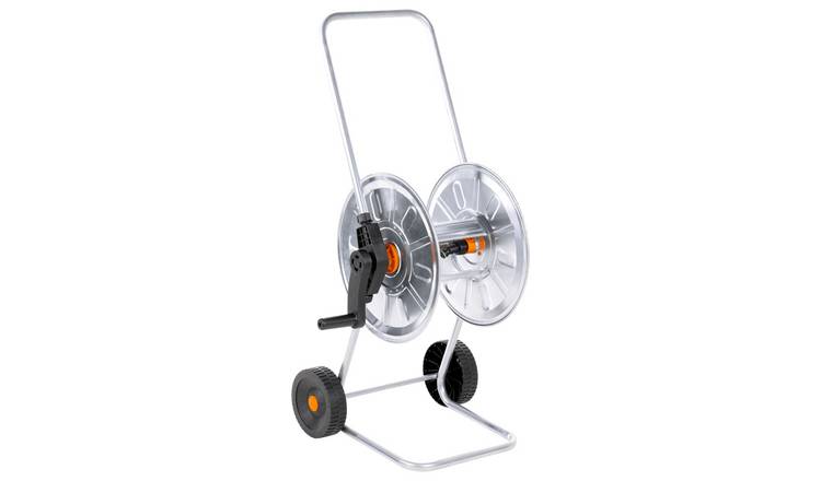 Walplus Hose Reel Cart for Or Hose - Silver and Black - 48 x 41.5 x 88 cm
