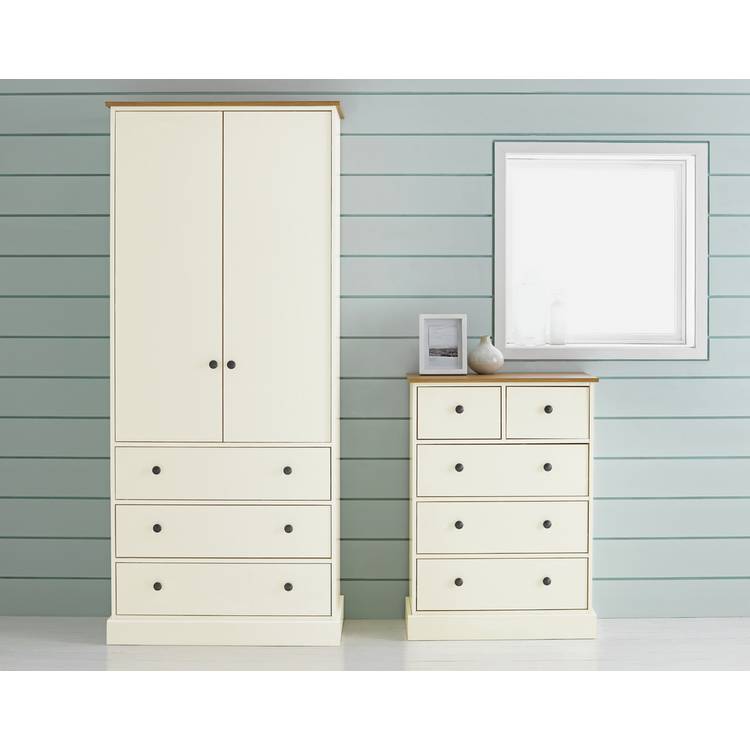Argos Home Kensington 2Dr 3Drw Wardrobe - Oak Effect & Ivory 0