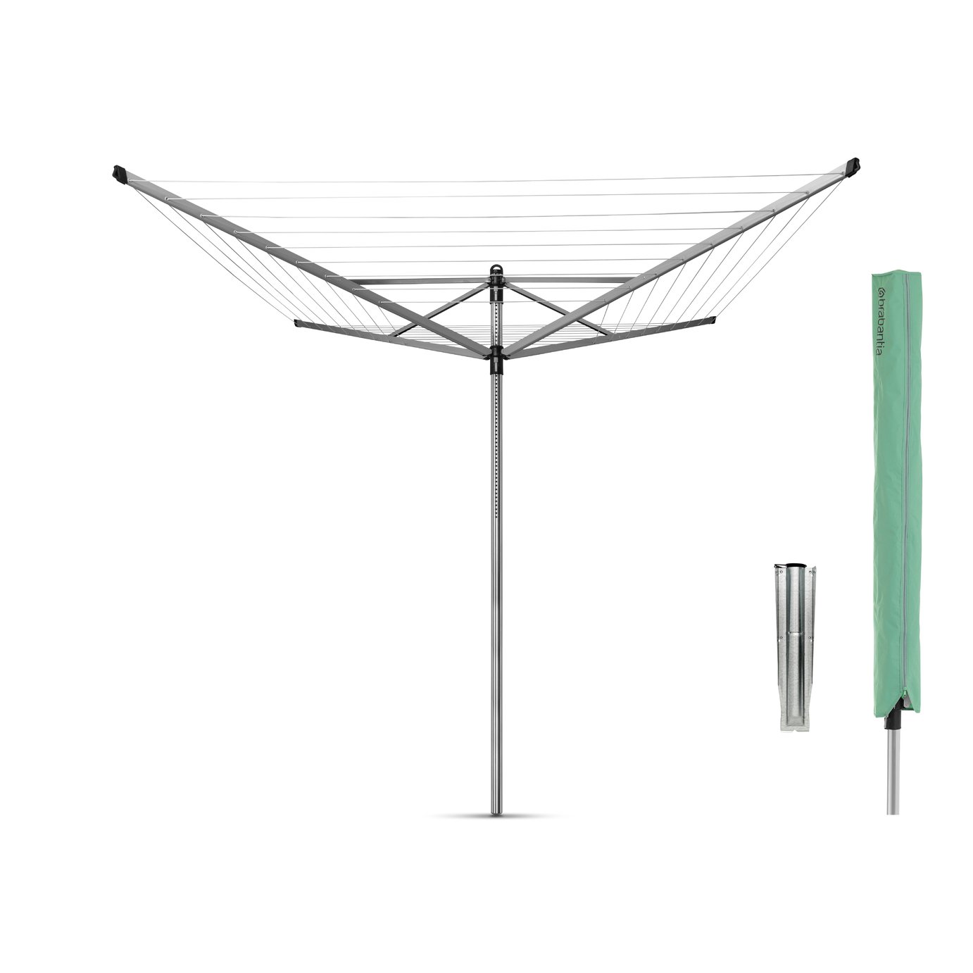 Brabantia 50m Lift-O-Matic Washing Line with Spear and Cover