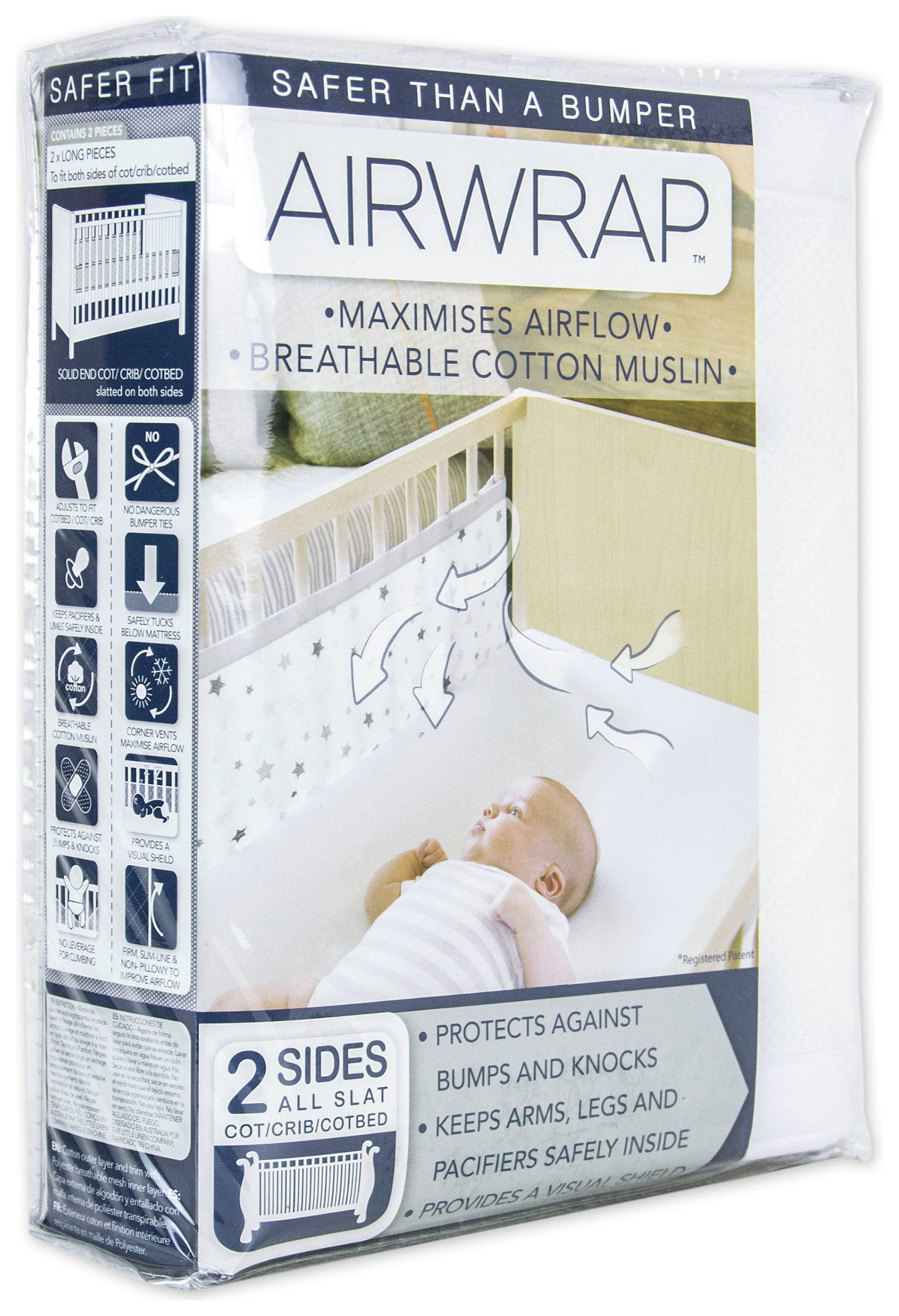 airwrap breathable cot bumper