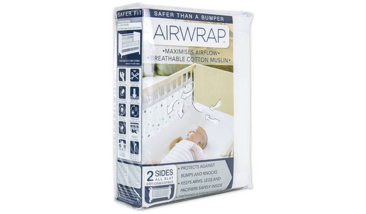 Buy Airwrap Printed 2 Sided Cot Bumper Silver Stars Sleep Argos