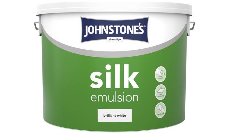 Buy Johnstone s Brilliant White Silk Emulsion 10L Paint Buy Johnstone s Brilliant White Silk Emulsion 10L Paint