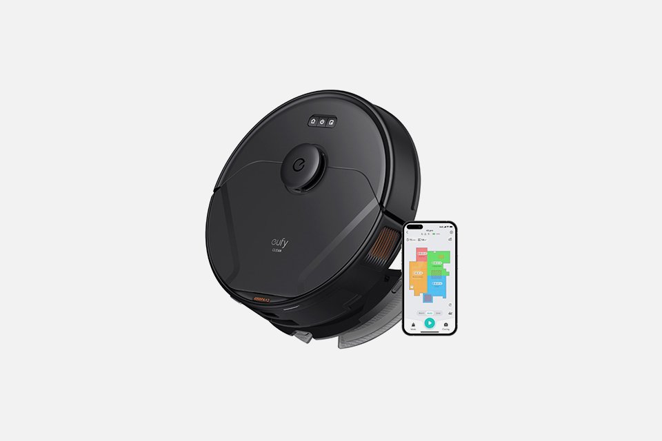 A black eufy X8 Pro vacuum.