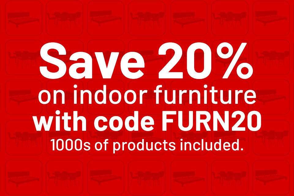 Save 20% on indoor furniture. Use code FURN20.