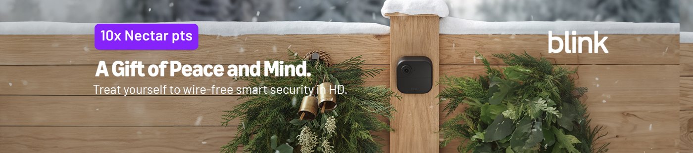 10x Nectar pts. Blink. A gift of peace and mind. Treat yourself to wire-free smart security in HD.