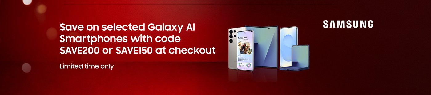 Samsung. Save on selected Galaxy AI smartphones with code SAVE200 or SAVE150 at checkout. Limited time only.