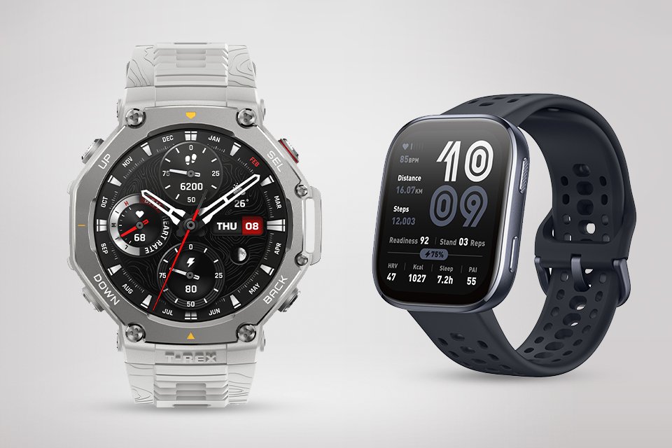 Shop the new Amazfit smart watch range.