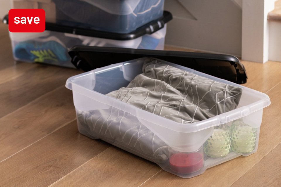 Save up to 1/3 on selected plastic storage. Get organised today.