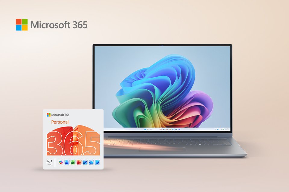 Save 50% when purchasing Microsoft M365 personal and a qualifying Windows PC.