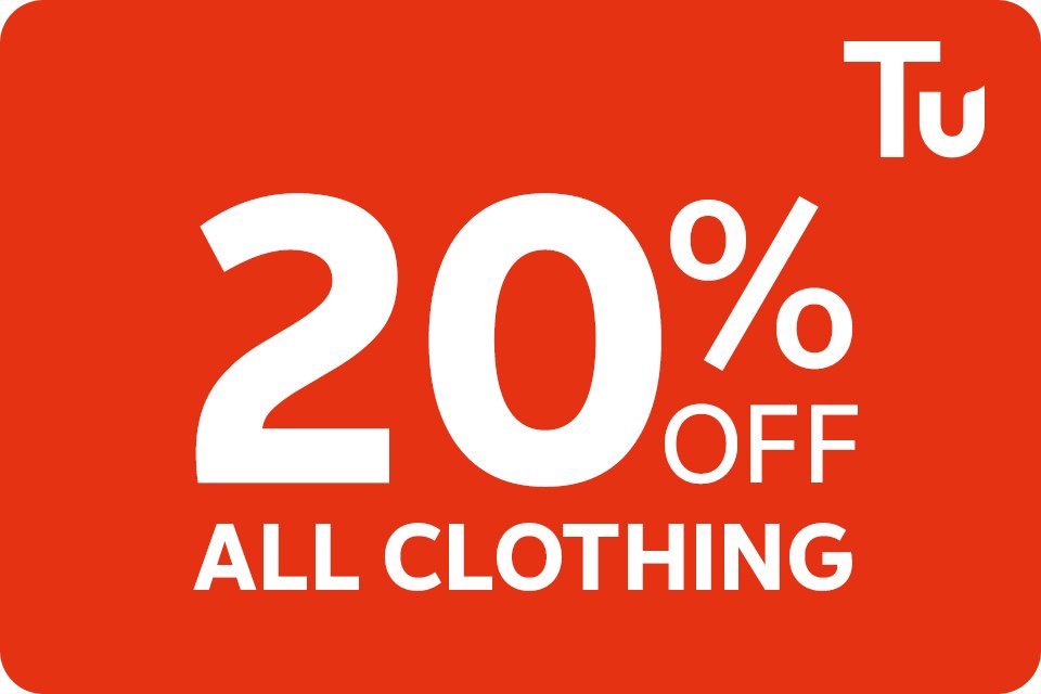 Save 20% off all clothing. Save an extra 10% off selected Christmas and party using code TU10.