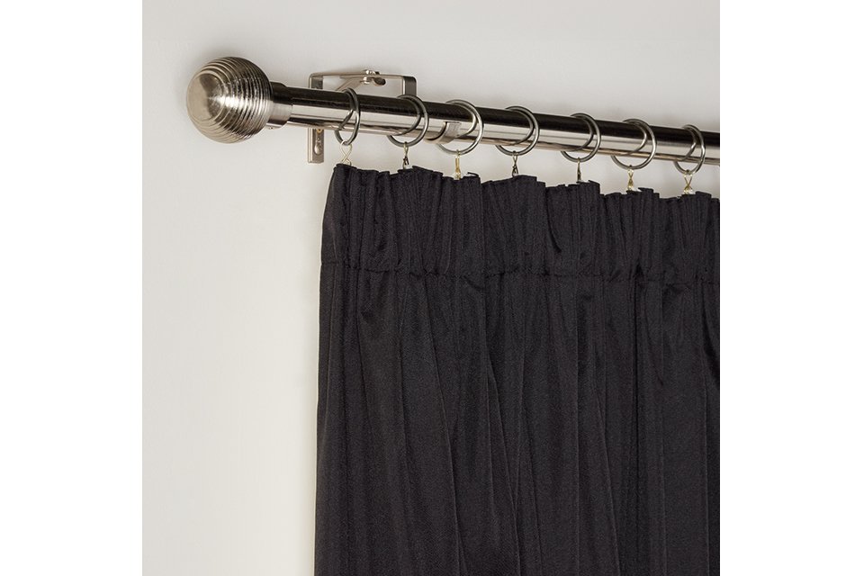 Habitat Blackout Pencil Pleat Curtain - Black.