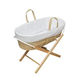 Kinder Valley Waffle Moses Basket & Folding Stand.