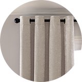 Habitat Plain Chenille Blackout Eyelet Curtains - Cream.