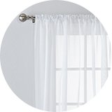 Argos Home Floral Pencil Pleat Voile Curtains Panel - White.