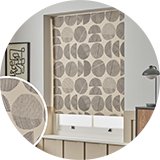 Habitat Drawn Circles Blackout Cream Roller Blind - 90cm.
