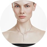 Silver necklaces.