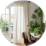 Habitat Button Voile Unlined Tab Top Panel - Natural.