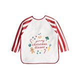 Christmas Dinner Print Long Sleeve Bib One Size.