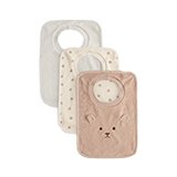 Bear Towelling Pop Over Bibs 3 Pack One Size.