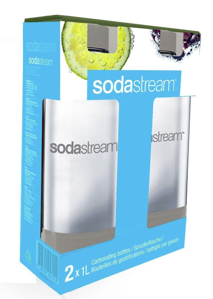 SodaStream 1 Litre Grey Bottles - Twin Pack
