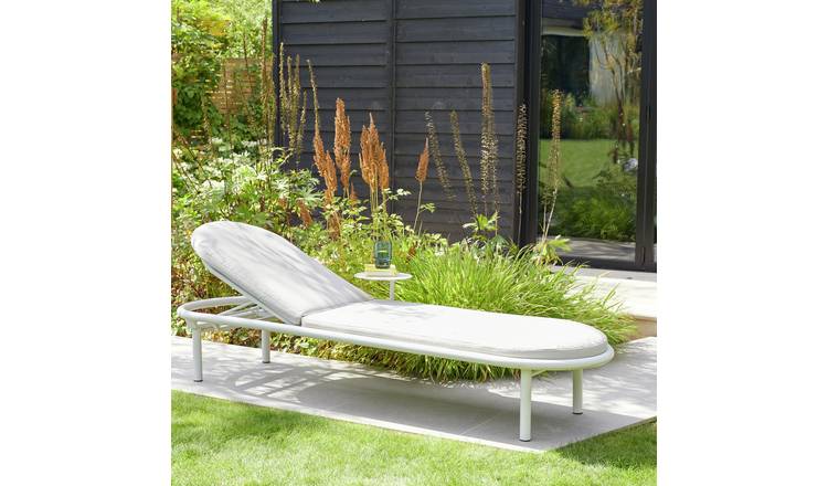Habitat Rome Metal Sun Lounger - Beige